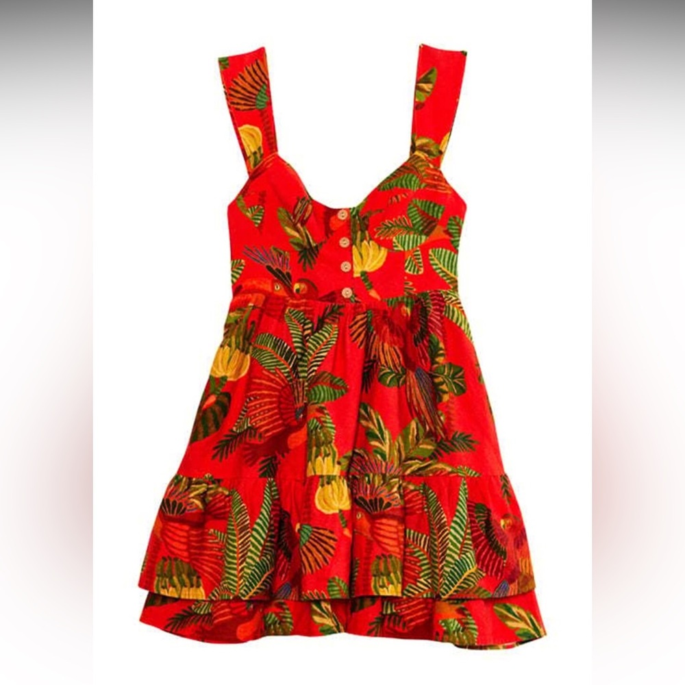 NWT Anthropologie Farm Rio Forest Birds Mini Dress XL
